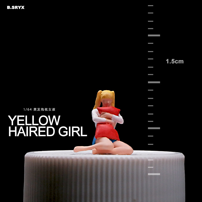 Almohada doble coleta niña-amarillo