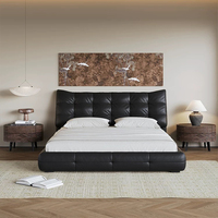 Modèle Italien Sac Souple en Cuir Haut de Gamme Atmosphère Chambre Petit Appartement en Cuir Lit Double King Size Lit