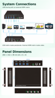 Commutateur matriciel métallique USB 3.0 à 8 ports DQINFOS avec RS232/LAN, pas de prise requise - Boutons de commande à distance pour l'éducation et la formation
