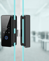 Serrure de porte intelligente automatique à empreinte digitale, système de sécurité moderne pour porte en verre sans cadre avec application de contrôle à distance, idéal pour bureaux et hôtels