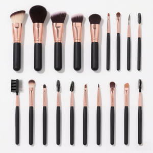 Juego de 14 brochas de maquillaje con logotipo personalizado, brochas Kabuki sintéticas de primera calidad para base, colorete, sombra de ojos - Product Image 3