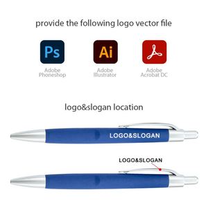 Stylo bille publicitaire personnalisé avec logo, revêtement caoutchouc, pas cher, cadeau d'entreprise, stylo publicitaire en plastique - Product Image 3
