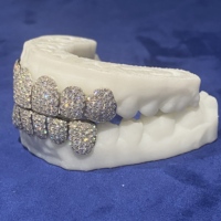 Bijoux Hip-hop en Argent 925, Grillz Personnalisés Nid d'Abeille 6 Dents Supérieures et 6 Dents Inférieures avec Moissanite VVS