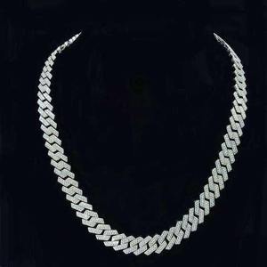 Premium 925 Silver <b>Iced</b> Cuban Link <b>Chain</b> Necklace 18K Gold Plated Moissanite Hip Hop Jewelry for Men Women - Product Image 1