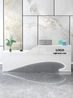 Bureau d'accueil blanc design pour restaurant/hôpital/centre commercial/salon de beauté avec comptoir