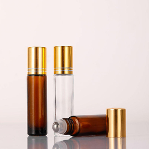 10ml Dark-Colored Cylinder Glass Bottle Blue Moving Balls Transparent Frosted Design Silk Screen Printed <b>Eye</b> Cream Brownessentia - Product Image 5