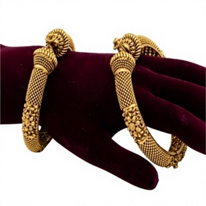 Exquisite Premium Quality Brass Gold Plated <b>Bangle</b> Bracelets <b>Set</b> For Women Wedding Wear Jewelry Collection - Product Image 2