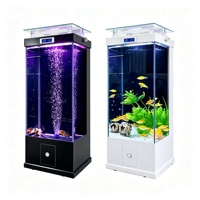 Aquarium vertical rectangulaire avec filtration pour la décoration du salon, aquarium pour poissons, aménagement paysager domestique
