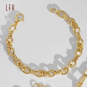 Vente en gros 18K véritable or massif pur personnalisé chaîne creuse bracelet Oro 18k original bijoux en or 18k véritable