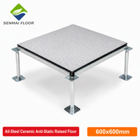 Plancher surélevé antistatique en céramique moderne, panneau ESD tout acier 600x600x40mm pour centre de données SENMAI