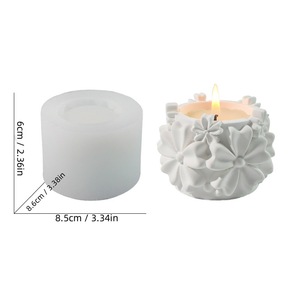 Silicone <b>Mold</b> For Petal Relief Candlestick 3D Flower Shape DIY Plaster <b>Candle</b> Holder Wedding Craft <b>Mold</b> - Product Image 5