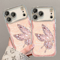 Étui de protection hybride robuste 3-en-1 pour Tecno Spark 30 Pro, avec chaîne de téléphone en époxy 3D effet papillon et bracelet, finition luxueuse