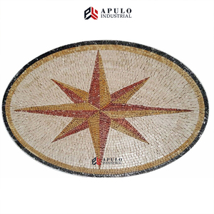 Factory Low Price Decorative Mosaic Marble Stone Yellow Pattern Water Jet Mosaic <strong>Kerala</strong> <strong>Home</strong> <strong>Tile</strong> for Floor - Product Image 4