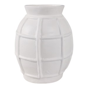 Vaso in cartapesta con texture a griglia scultorea, vaso minimalista per fiori, per soggiorno, camera da letto, cucina, decorazioni per la casa - Product Image 4