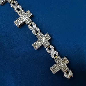 Top Demanded Moissanite Diamond 925 Sterling Silver <b>Infinity</b> Cross Hip Hop Cuban <b>Bracelet</b> Iced Out Bling Jewelry At Low Price - Product Image 6