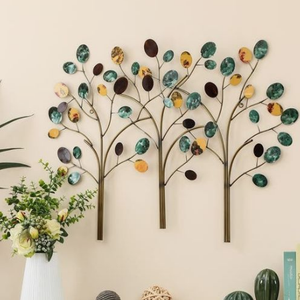 Arte de pared de Metal de lujo moderno, diseño Floral de colores para sala de estar, decoración colgante inspirada en la naturaleza para el hogar - Product Image 6