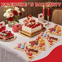 Plateau de service XOXO en bambou pour la Saint-Valentin, plateau à fromage pour aliments cuisinés, écologique, portable, pour salon, bonbons, biscuits, fête de famille