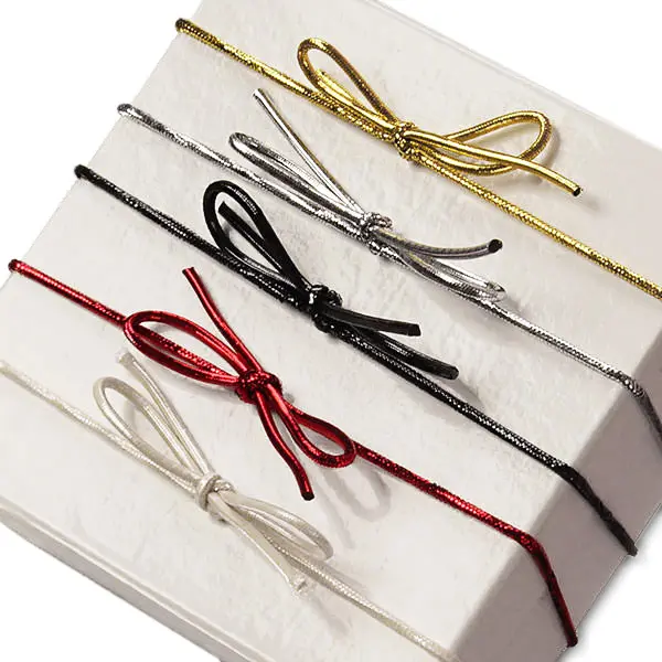 Premium Qualität Gold Elastic Stretch Cord Loop Pre-Tie Bogen für Geschenk box Verpackung Dekoration