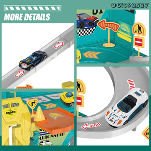 Contenedor de almacenamiento para niños, estacionamiento, coche, garaje, modelo, juguetes con 1 Uds., coche de aleación - Product Image 5