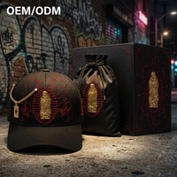Gorras de Béisbol Negras con Logotipo Personalizado, Bordado 3D en Relieve, Pedrería, Estilo Hip Hop, Streetwear, Gorra Snapback con Bolsa y Caja
