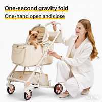 Poussette de voyage 3-en-1 tout-terrain de luxe JXB, nouvelle conception, pour chiens, chats et animaux de compagnie de petite et moyenne taille