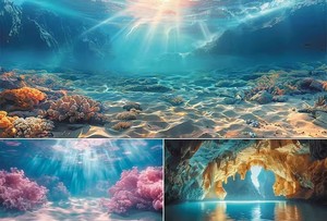 Nhãn dán nền bể cá, hình ảnh độ nét cao 3D nhìn ra biển, nhãn dán trang trí cảnh quan hồ cá 5D - Product Image 2