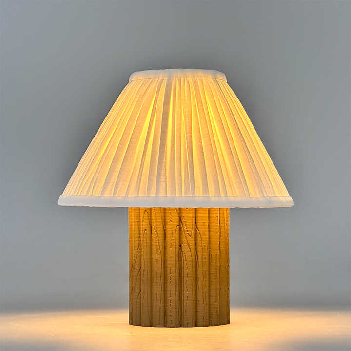 Brown Solid Wood Mushroom LED Table Lamp - Rechargeable Touch Control Bedside Night Light (Large) main image 1
