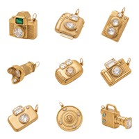 Nouveauté HB912 – Breloques en acier inoxydable pour appareil photo/caméscope, pendentif vintage micro-pavé en forme d'objectif d'appareil photo, accessoires de fabrication de bijoux DIY