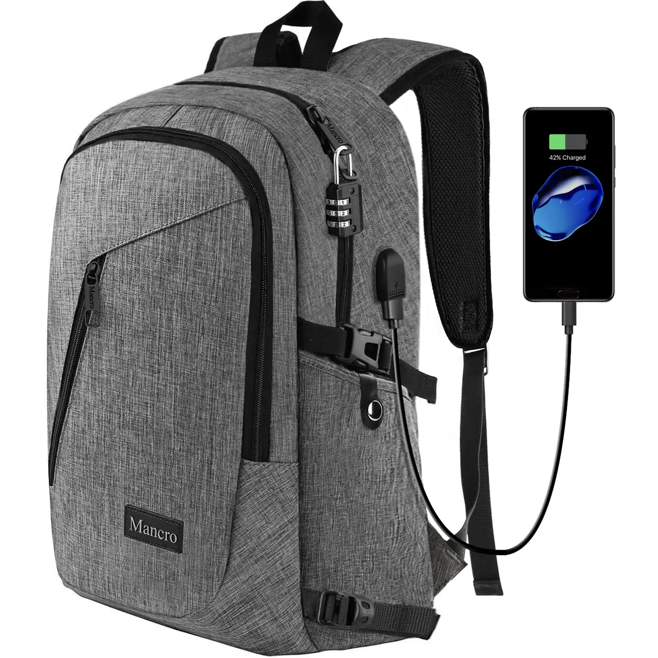 Zaini per Laptop Smart Business antifurto zaino per borsa da College impermeabile da 15.6 pollici