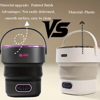 Lave-linge pliable électrique à écran tactile avec boîtier en plastique, 16 litres (4,39 gallons), conçu pour la maison, idéal pour sous-vêtements et chaussettes, avec pulvérisation améliorée