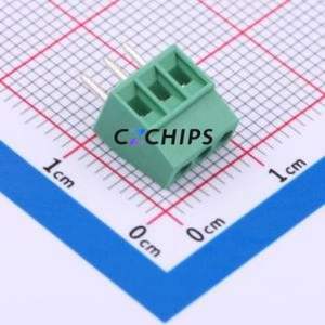 MX128-2.54-03P-GN01-Cu-Y-A Screw Terminal Block Through hole Component (THT),P=2.54mm Connector 1x3P 2.54mm Green Through Hole - Product Image 1