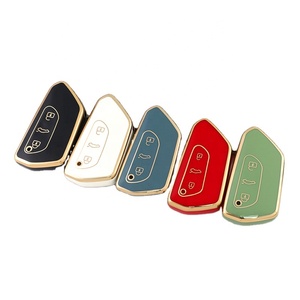 Cubierta de llave de coche Golden Line para VW Golf 8, cubierta de llave de TPU para Skoda Octavia A8 MK4 Mk8 2020 <span class=keywords><strong>2021</strong></span> <span class=keywords><strong>seat</strong></span> <span class=keywords><strong>leon</strong></span> Mk4 Cupra Formentor - Product Image 1