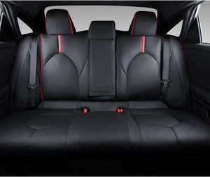 Set completo personalizzato di lusso <span class=keywords><strong>in</strong></span> <span class=keywords><strong>pelle</strong></span> impermeabile <span class=keywords><strong>coprisedili</strong></span> per auto nero e rosso speciale per Toyota per Camry - Product Image 3