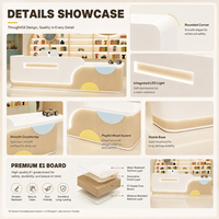 Bureau d'accueil moderne et personnalisé couleur macaron avec éclairage LED, finition écologique pour studio d'art, salle de lecture, salon de beauté