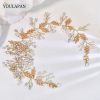 YouLaPan Hiasan Kepala Karangan Bunga Pernikahan dan Ulang Tahun yang Terbuat dari Paduan Logam, Dekorasi Kristal Rhinestone yang Menawan untuk Tampilan Menawan.