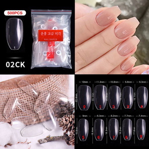 Ongles à presser en plastique certifiés CE, qualité salon, design français, transparents, couvrance totale ou partielle, avec colle, faits main, personnalisés, en gros - Product Image 4