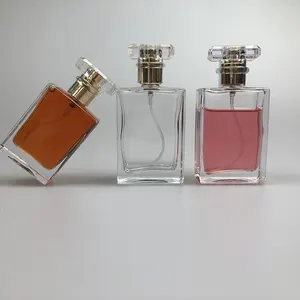 NH Empty 30ml 50ml Rectangular Glass Perfume Bottle Luxury Square Glass Spray Bottle For Fragrance Oil