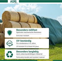 AGRI Plus Straw Poison 9.8x6m Protection Stable Non-Tissée Sans Noeuds 140g/m Polypropylène Résistant à la Déchirure Résistant aux Intempéries à Long Terme
