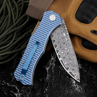 Couteau de poche Bochen 2026 de haute qualité, lame en acier Damas, couteau pliant de camping avec manche en alliage d'aluminium pour l'extérieur
