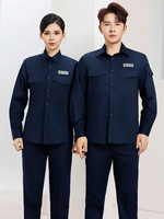 Tenue de travail d'été respirante en pur coton pour hommes, ensemble uniforme d'ingénierie électrique à manches longues et courtes