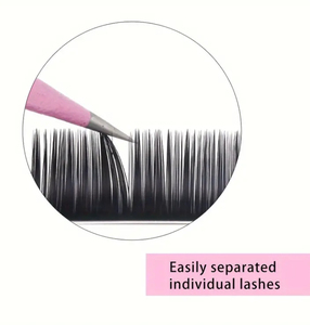 mega volume lash trays 5-25mm Dark matte black premium silk cashmere loose base handmade <b>soft</b> volume lash extensions wholesale - Product Image 4