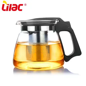 Lilac BSCI SGS LFGB 900ml 1100ml 1500ml glass teapot tea set single cup pot tetera y set glass tea pot