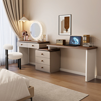Meuble de chambre à coucher en gros, nouvelle conception, commode de luxe avec miroir LED, grande commode de rangement, table de maquillage