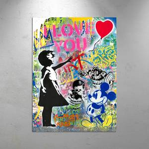 Dipinto a Olio su Tela Ragazza con Palloncini, Graffiti Moderni, Pop Art Street, Stile <span class=keywords><strong>Banksy</strong></span> - Product Image 6
