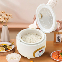 Penanak Nasi Digital Mini 1.5L Pintar Rendah Gula Laris Manis dengan Timer Prasetel, Alat Multifungsi untuk Rumah & Mobil