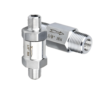 Válvula de Retención Unidireccional C-Way de Bajo Costo, Rosca Macho BSPT de 1/4'', Alta Temperatura, Acero Inoxidable 304, Sellado de PTFE para Agua - Product Image 1