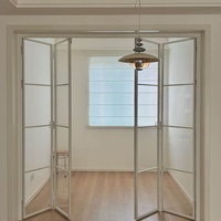 Porte pliante industrielle robuste en alliage d'aluminium à cadre ultra-étroit avec verre, haute résistance à l'humidité pour balcon et salon