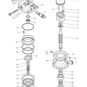 Motor de Giro para Solar255LC-V Doosan, Repuestos Originales para Excavadora, Nuevo, 401-00352, Dispositivo Rotatorio Hidráulico, Belparts - Product Image 6