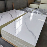 Panneaux muraux en marbre SPC/PVC, revêtement UV, ignifuges, pour la rénovation des hôtels et des villas