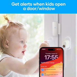 <span class=keywords><strong>Agshome</strong></span> 8ชิ้นไร้สาย433.92MHz, ระบบเตือนภัยประตู120dB ไซเรนสมาร์ท KEYFOB Wi-Fi แอป Tuya ควบคุม SOS - Product Image 5